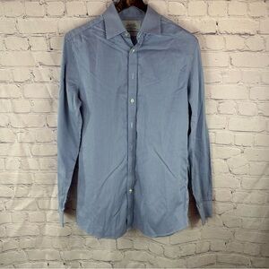 Charles Tyrwhitt  cotton Dress Shirt sz 15.5 36" slim fit non iron preppy office